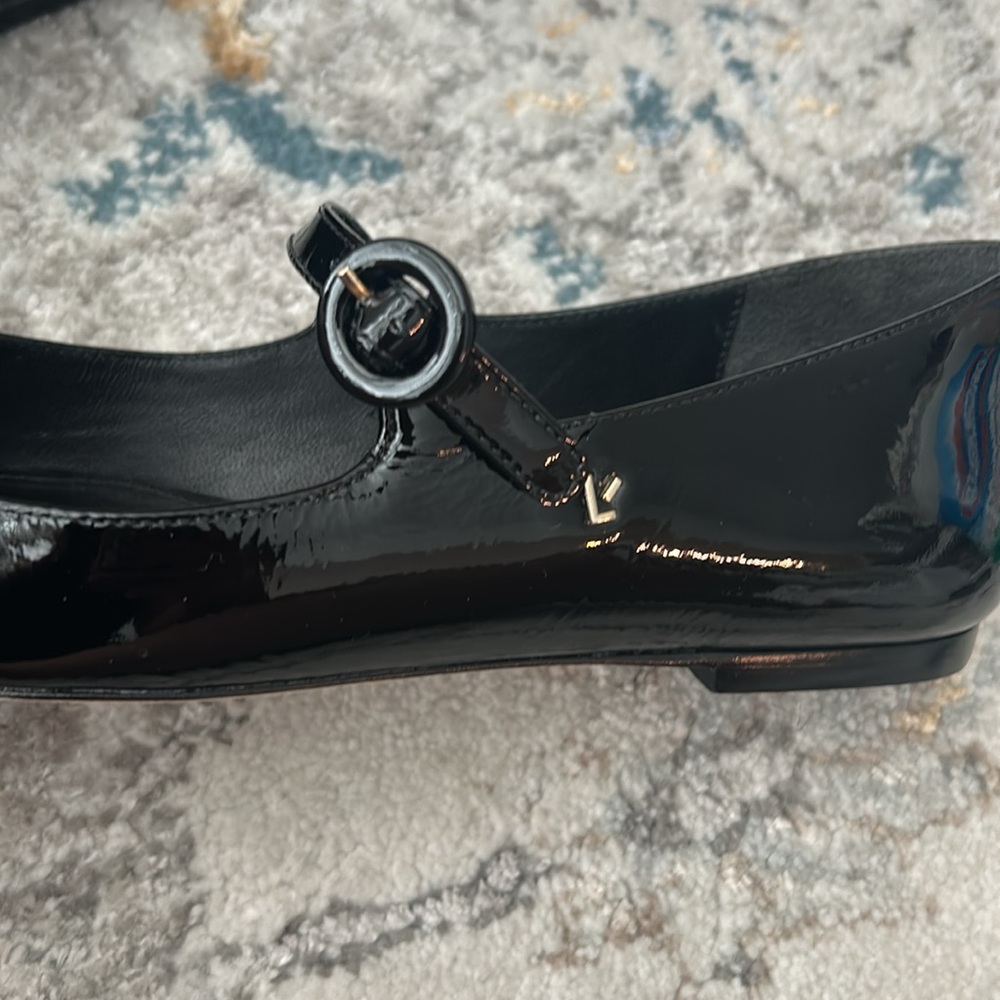 Larroudé Blair Ballet Flat in Black Patent Size 8.5 Parisian Mary Jane Flats - Picture 8 of 12